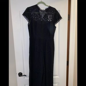 Black Lace Wide Leg Jumpsuit